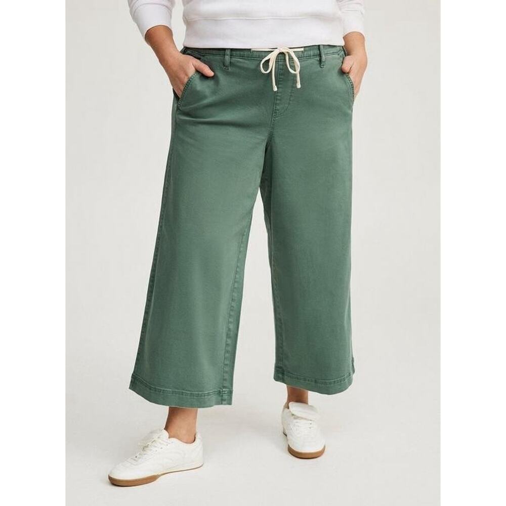 Torrid Wide Leg Flair Drawstring Pants in Green